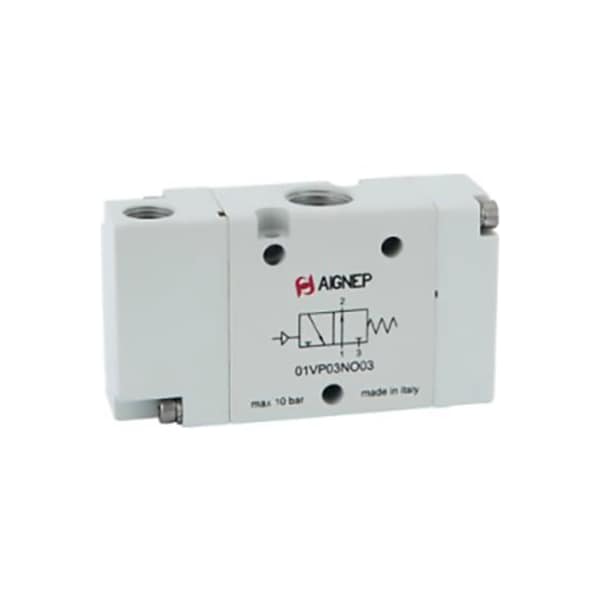 Alpha Technologies Aignep USA 3/2 Normally Open Single Air-Actuated Valve Pilot Spring Return G1/8" Ports 01VP03NO02 - main